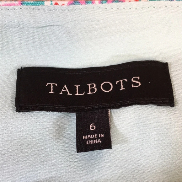 Talbots Pencil Skirt Womens 6 Blue Pink Medallion Paisley Print - Picture 6 of 12